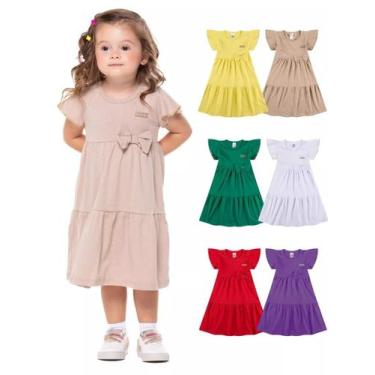 Imagem de Kit 3 Vestidos Infantil Menina Verão Três Marias Com Laço Kit Sortido 