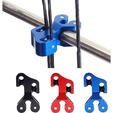 Imagem de FENJANER Cabo de arco composto para tiro com arco, divisor de corda deslizante, liga de alumínio, separador de corda de arco de substituição e polia de flecha (azul)