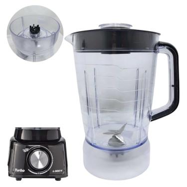 Imagem de Copo para Liquidificador compatível com Mondial L-900 Tampa Preta Acrílico Transparente Resistente