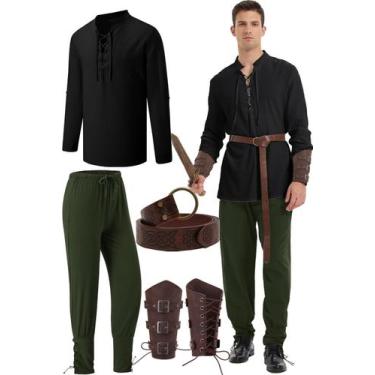 Imagem de Costume FEAADNI Halloween Masculino Renaissance Pirate Set XXL