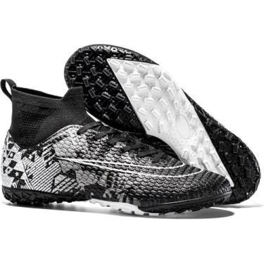 Imagem de Tênis de futebol masculinos de futebol com pontas longas, couro e borr