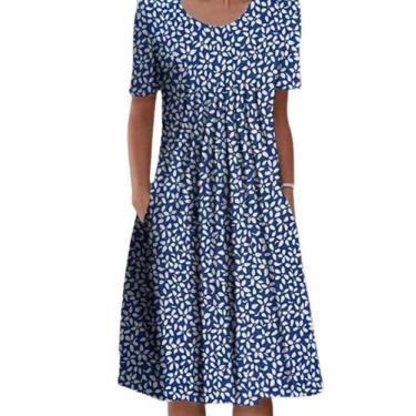 Imagem de Vestido feminino Medlor Boho de manga curta com estampa floral 2025