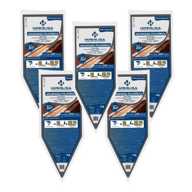 Imagem de Kit 5 Argamassa Polimérica Hiper Liga 3Kg Blocos E Tijolos