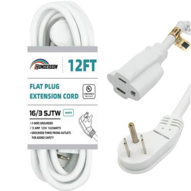 Imagem de Cabo de extensão interno HONDERSON 16 Gauge 3 pinos 12 pés branco