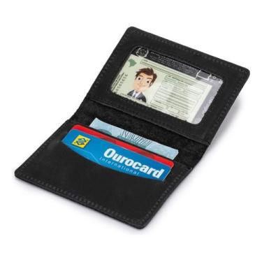 Imagem de Carteira Couro Legítimo Masculina Porta Cartão Slim - learsi, Preto