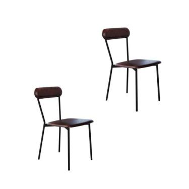 Imagem de Conjunto 2 Cadeiras de Jantar Vintage Emília Tecido Revest Sintético E