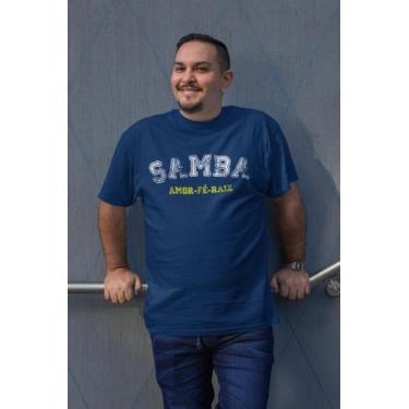 Imagem de Camiseta Samba Amor Fé Raiz Pagode Masculina - Blackchic, Azul, GG