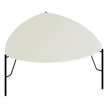 Imagem de Mesa De Centro Para Sala De Estar Baixa Pés Industrial Preto Alef I03 Luna - Lyam Decor