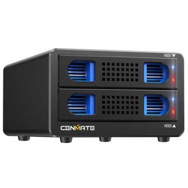 Imagem de Compartimento RAID de disco rígido CENMATE Aluminium Dual Bay 2,5"/3,5