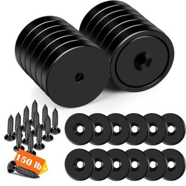 Imagem de Cup Magnet DIYMAG 150 Lb Neodímio 36 mm com parafusos de aço inoxidáve