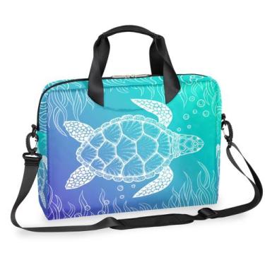Imagem de Bolsa de ombro para laptop Pardick Ocean Theme Sea Turtle de 16 polega