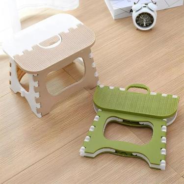 Imagem de Banco Banqueta De Plástico Dobrável Banquinho Resistente Multiuso Port