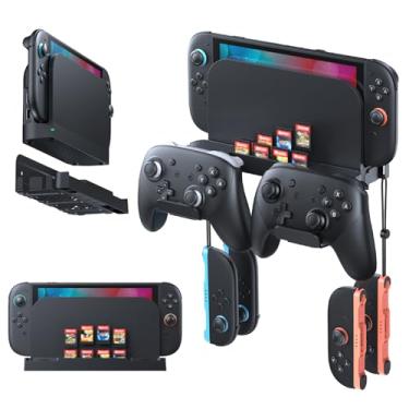 Imagem de Klipdasse [Switch 2/1 Universal] Metal Wall Mount for Nintendo Switch 2 2025 (Mounts Switch 2 Behind TV) – Switch 2 Organizer Shelf Stand with 10 Game Card Slots with 4 Joycon Hanger Brackets