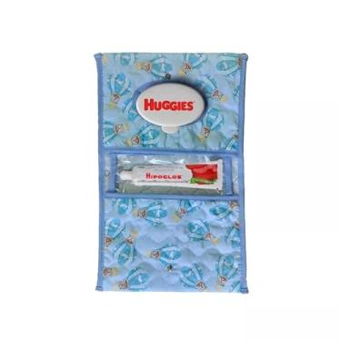 Imagem de Porta Fralda Lenço Umedecido Pomada Portátil Para Bebê Menina Menino (Urso Baloeiro)