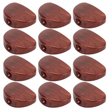 Imagem de Mingzhe 12 Conjuntos de Botões de Afinação de Guitarra, Botões de Cabeça de Máquina de Afinação de Metal de Plástico, Guitarras Elétricas, Tamanho de Furo de 3,8 Mm a 4 Mm (Café)