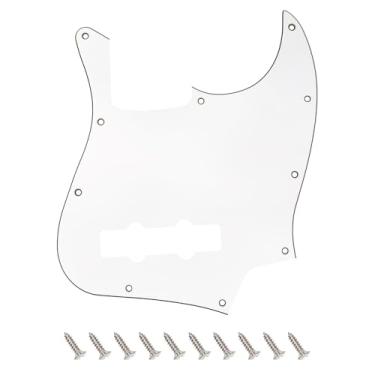 Imagem de Banworks Jazz Bass Pickguard 3 Ply 10-Hole J Bass JB Scratch Plate para EUA/Mexican Modern Style Fender Jazz Bass JT/HB-11 Branco