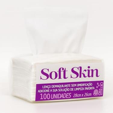 Imagem de Lenço Demaquilante Seco Soft Skin 100 Unidades – Ideal para Limpeza de Pele, Remoção de Maquiagem e Higiene Diária, Macio e Resistente, Uso Prático e Versátil para Rotina de Cuidados.