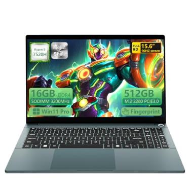 Imagem de AVENKA Laptop para jogos de 15,6 polegadas, com 16 GB de RAM, SSD de 512 GB, processador R5 7520H (até 4,3 GHz), tela 1920 x 1080, Wi-Fi 5, Bluetooth 5.0, 1 porta HDMI, teclado retroiluminado, Win11