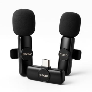 Imagem de Microfone de Lapela Sem Fio Tipo-C Duplo MCF-07 | Plug & Play compatível com Android USB-C e Iphone USB-C | Alcance até 20 m | Som Nítido e Estável