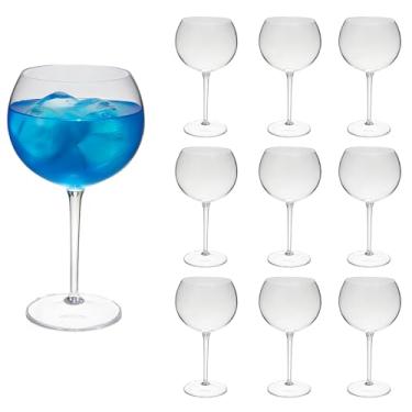 Imagem de Taça De Gin Curves 600ml Kit 10un Acrílico Alto Padrão (TRANSPARENTE)