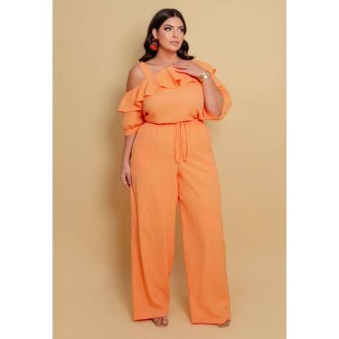Imagem de Calça Pantalona Plus Size em Crepe Crinckle com Bolsos