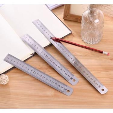 Imagem de Conjunto de régua de aço inoxidável com 3 peças, 30 cm, 20 cm e 15 cm