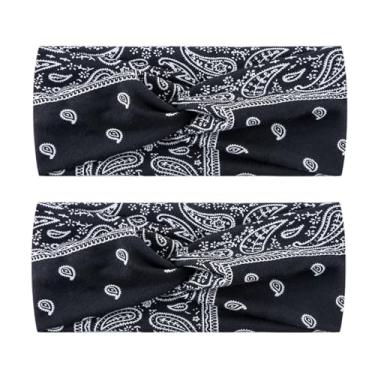 Imagem de Bandana com estampa Paisley 2 unidades, estilo boho chique, bandana de cabelo para mulheres e meninas, estampas sortidas
