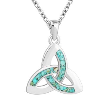 Imagem de Colar de nó celta para mulheres – Pingente de nó de bruxa com pedras turquesa, colar de árvore da vida, colar de guardião do amor, colar com pingente de malaquita, joia celta delicada, presente para