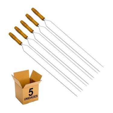 Imagem de Espeto Inox Duplo Churrasco Matrinox Lâmina 70cm - 5 unid.