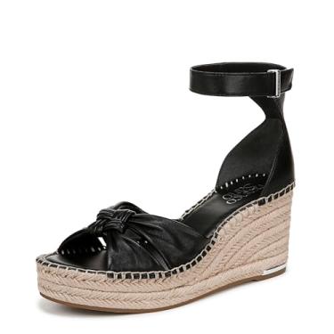 Imagem de Franco Sarto Sandália feminina Clementine Espadrille Wedge, Couro preto, 36 BR