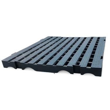 Imagem de Palete Plástico Modular, Polipropileno Preto, 50cmx50cm, Base para Armazenamento e Estoque, 1,5kg