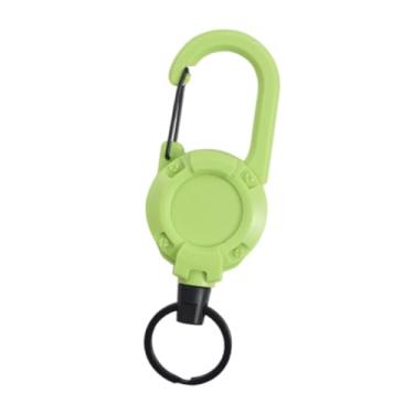Imagem de UGPLM Chaveiro retrátil com mosquetão, porta-crachá leve com cordão retrátil, e ideal para viagens e atividades ao ar livre, Verde
