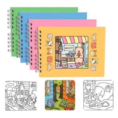 Imagem de Caderno Espiral Boobies Goods – Capa Dura Colorida com Desenho de Ursinhos, Verde, Rosa e Amarelo, Para Anotações e Desenhos