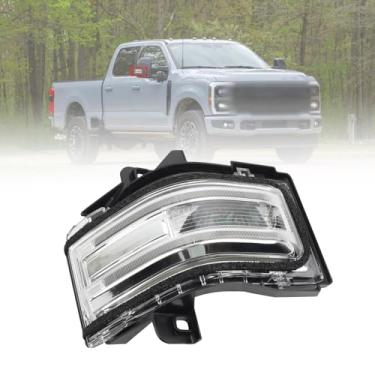 Imagem de Luz de seta do espelho da porta do lado direito do passageiro compatível com Ford F150 2015-2023, F250 F350 2017-2025, F450 2017-2024 Lâmpada de lente de sinal espelhada sem substituição de ponto