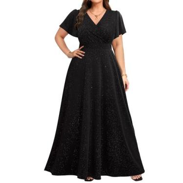 Imagem de Vestidos formais plus size, mulheres negras, convidados de casamento, 