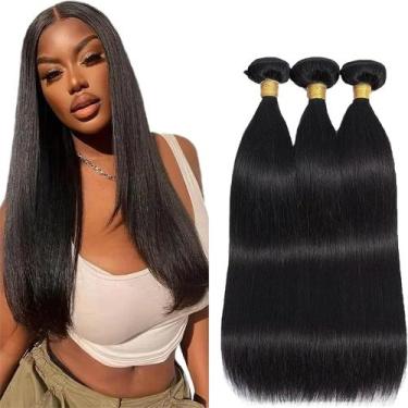 Imagem de Pacotes de cabelo YOUNGHANN Natural Black Straight 3x 100g 20-24in