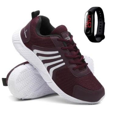 Imagem de Kit Tênis Para Treino Corrida Caminhada Academia Masculino Super Leve Relógio-Masculino