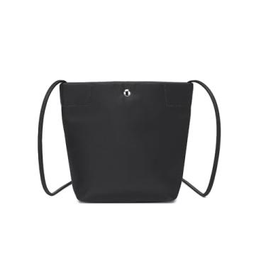 Imagem de YONBEN Bolsa transversal feminina simples e elegante bolsa tiracolo cor sólida e design de fecho magnético, Preto/Nylon, Simples