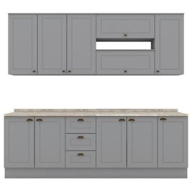 Imagem de Cozinha Modulada 10 Pecas 240 Cm Ce792 Americana Henn - MÓVEIS HENN