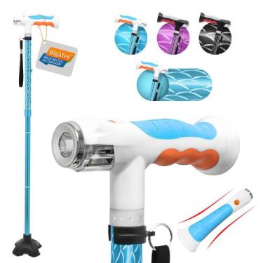 Imagem de Bastão de caminhada dobrável BigAlex LED Lights ajustáveis 31-38"