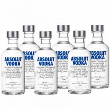 Imagem de Kit 6  Vodka Absolut autêntico Sueca 200ml