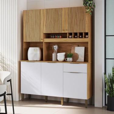 Imagem de Cozinha Compacta 100% Mdf 6 Portas 1 Gaveta e Mini Adega 151,30cm Croá