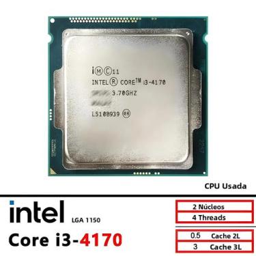 Imagem de Intel Core i3-4170 Usado i3 4170 3,7 GHz Dual-Core Quad-Thread CPU 3M 