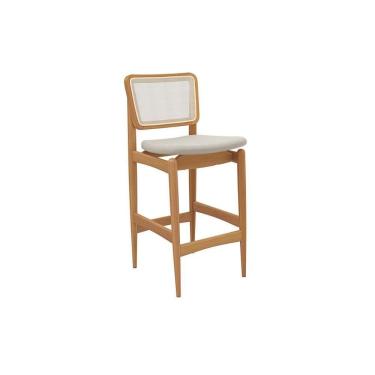 Imagem de Banqueta Sala De Jantar Liz 1bmm009ca Premium Madeira Maciça 1 Un Carvalho-linho Bege Caqui-tela Bege - Kappesberg