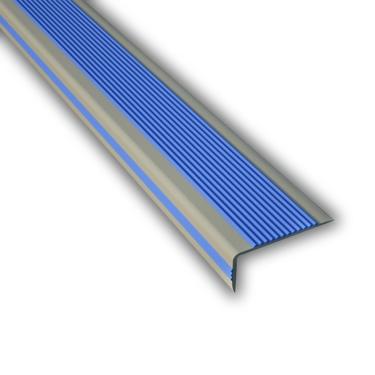 Imagem de Protetor De Borda De Escada De Ligação De Borracha L-moulding Tira De Transição De Piso Nariz De Escada Degraus De Borda De Escada Autoadesivo De Borracha Deg, Blue, 5cmX2.5cmX1.5m