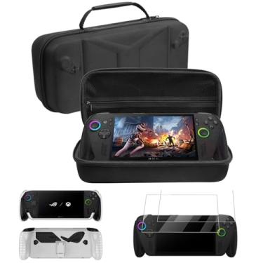 Imagem de CDCHGAM Kit de proteção completo para ROG Xbox Ally X 2025 - capa de TPU com suporte, capa de transporte e 2 peças de vidro temperado, conjunto de capa protetora