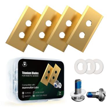Imagem de Headley Tools 24 peças de lâminas de substituição de titânio resistentes de 0,9 mm, compatíveis com Mammotion Luba & Yuka todas as séries, lâminas de substituição robustas para cortadores de grama