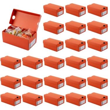 Imagem de AHANDMAKER 24 caixas de presente para lembrancinhas de festa, capa de presente com tema esportivo com etiqueta editável, pequenas caixas de tênis para casamento, férias, aniversário, doces, biscoitos