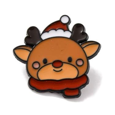 Imagem de 12 peças de alfinetes esmaltados com tema natalino, boneco de neve, boneco de neve, Papai Noel, broche de Natal para roupas, mochilas, chapéus, presentes, acessórios de férias, 28mm, Metal, Sem Pedra