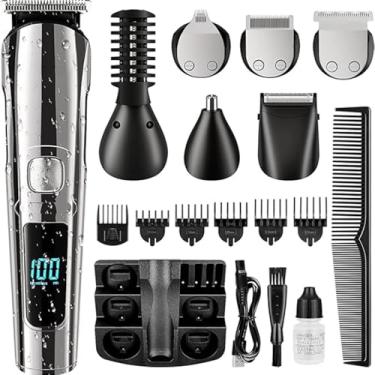 Imagem de Aparador de Pelos, Aparador Barba Para Homens, Aparador de Barba Elétrico à Prova Dágua, Barbeadores Sem Fio para Homens, Kit de Cuidados Com o Nariz, Bigode, Corpo e Rosto, Presentes Para Homens, Marido e Pai